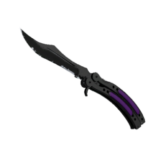 ★ StatTrak™ Butterfly Knife | Ultraviolet (Well-Worn)