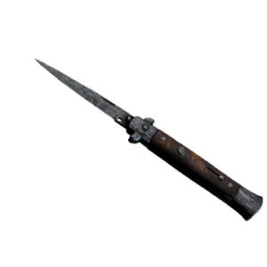 ★ Stiletto Knife | Damascus Steel (Battle-Scarred)
